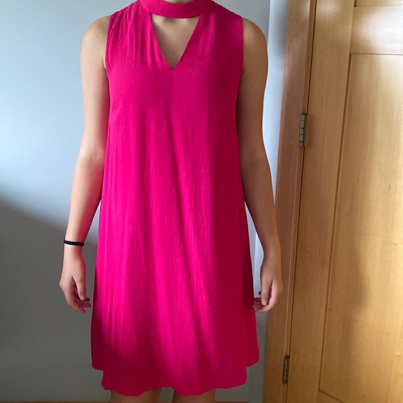 hot pink sequin bodycon dress Sparkly Bodycon V Neck Hot Pink Sequins Lace Homecoming Dresses DM2408 main image 1
